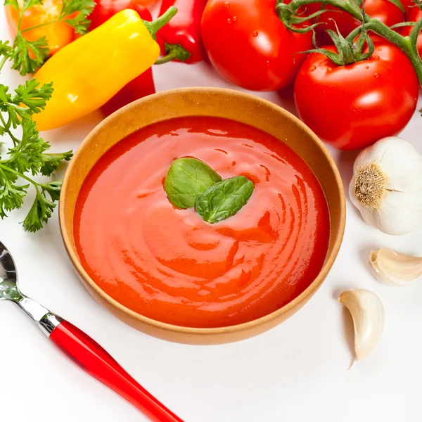 Schaal tomatensoep — Stockfoto