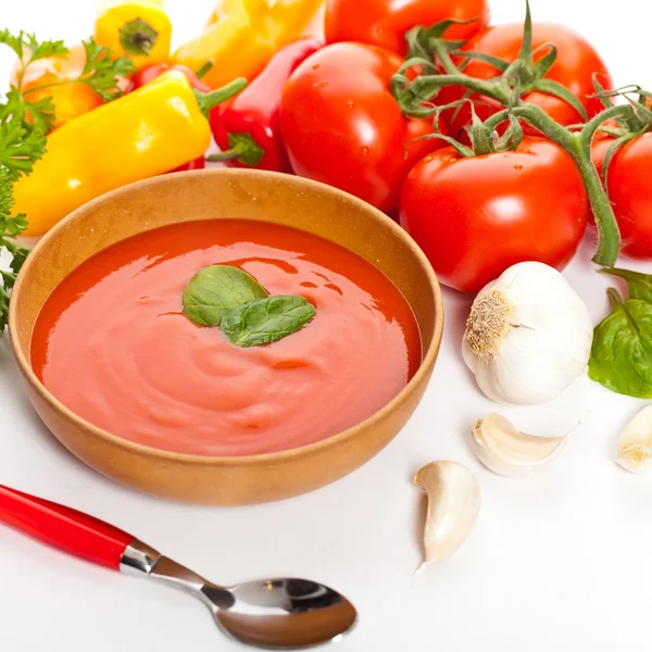 Чаша томатного супа — стоковое фото