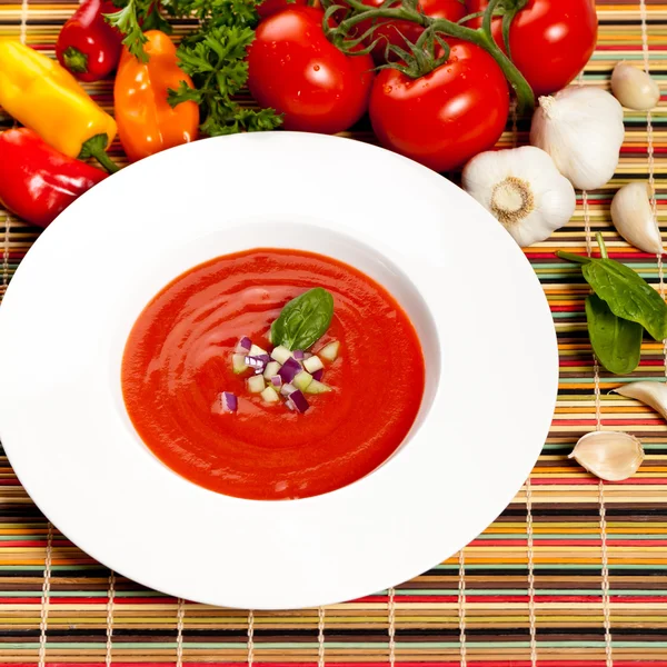 Ένα μπολ ντοματόσουπα — Φωτογραφία Αρχείου