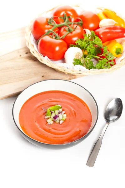 Gazpacho. Kalte Tomatensuppe — Stockfoto