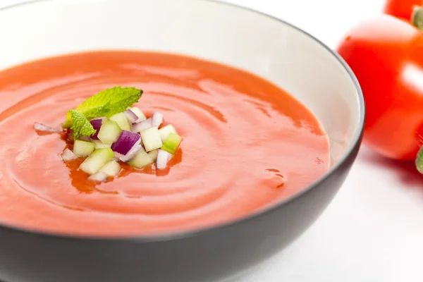 Gazpacho. Kalte Tomatensuppe — Stockfoto