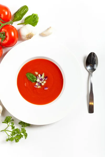 Frische Tomatensuppe — Stockfoto