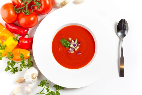 Frische Tomatensuppe — Stockfoto