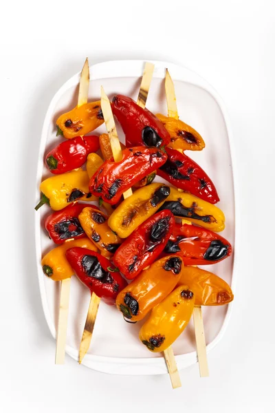 Mini Sweet Pepper Skewers. Selective focus. — Stock Photo, Image