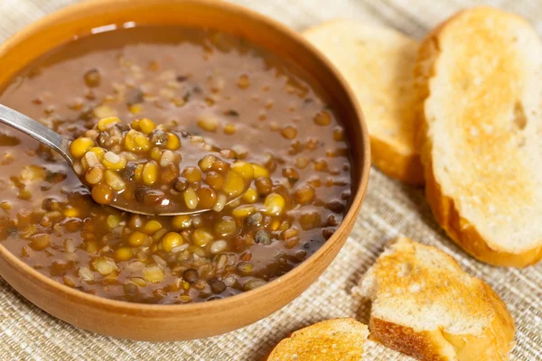 Sopa de lentejas — Foto de Stock