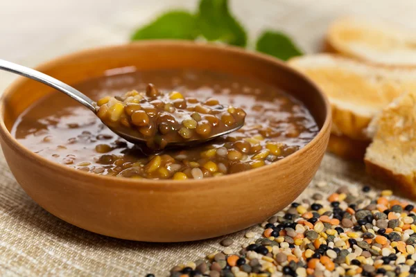 Sopa de lentilha — Fotografia de Stock