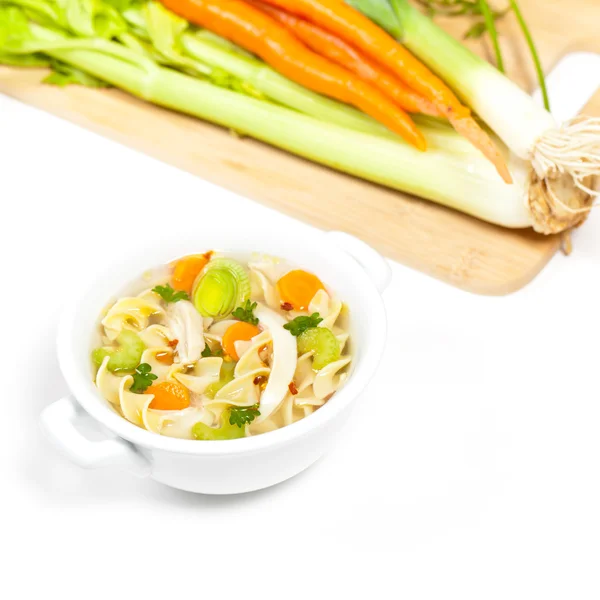 Zuppa di noodle di pollo — Foto Stock