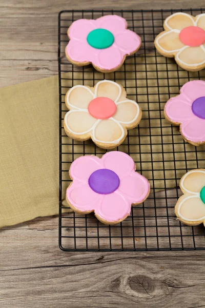 Sugar cookies shaped like flowers — Stock Photo, Image