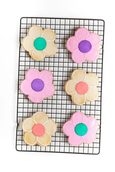 Sugar cookies formade som blommor — Stockfoto