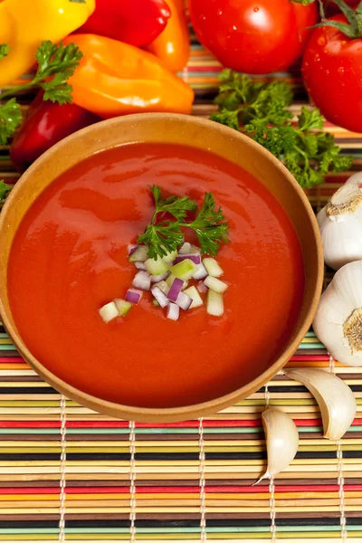 Frische Tomatensuppe — Stockfoto