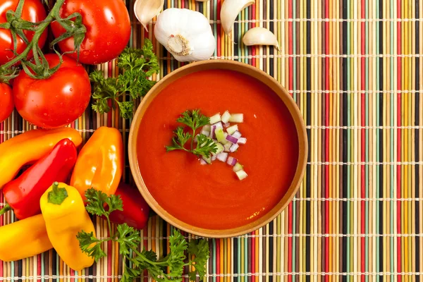 Sopa de tomate fresco — Foto de Stock