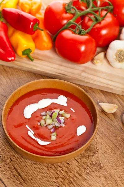 Sopa de tomate fresco — Foto de Stock