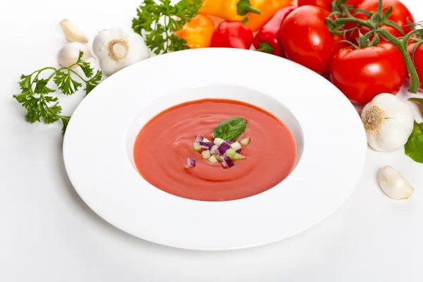 Frische Tomatensuppe — Stockfoto