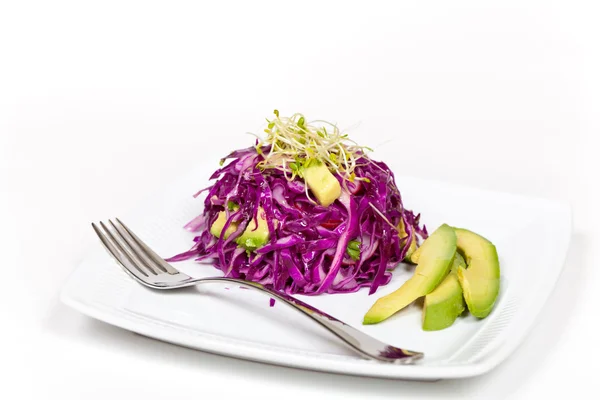Rode kool en avocado salade — Stockfoto