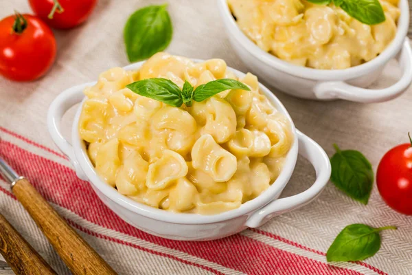 Macaroni Cheese Parmesan Mac Cheese Background Selective Focus — Stockfoto