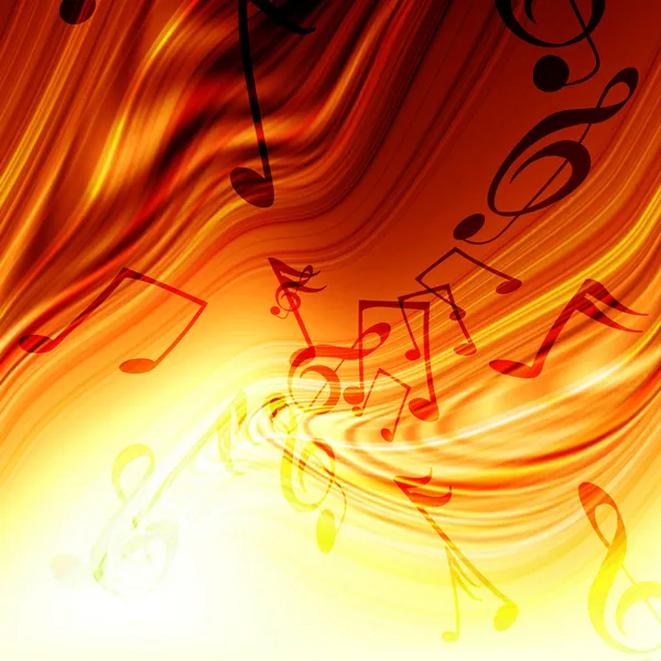 Abstract flowing fire background with notes — Stock Photo, Image