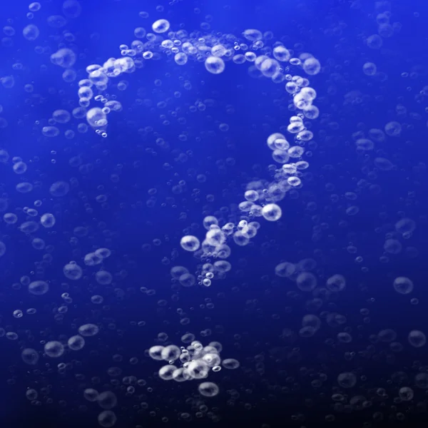 疑問符の形での水の気泡 — ストック写真