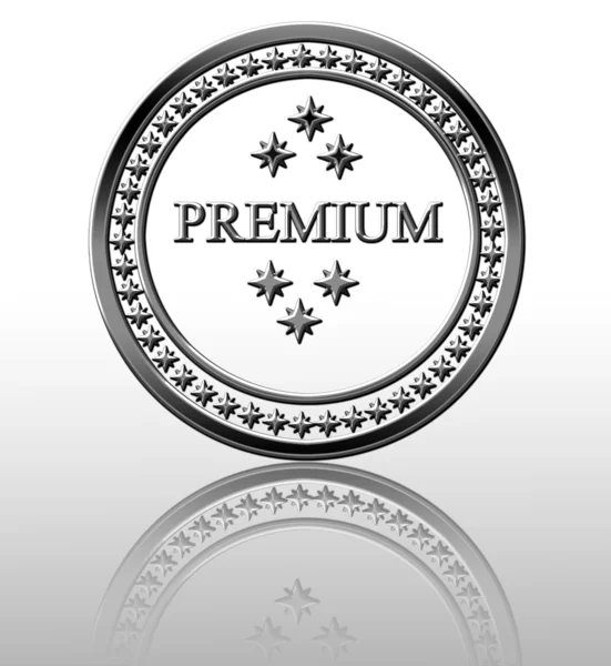 Silver premium stämpel — Stockfoto