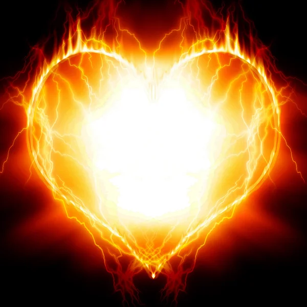 Corazón en llamas —  Fotos de Stock
