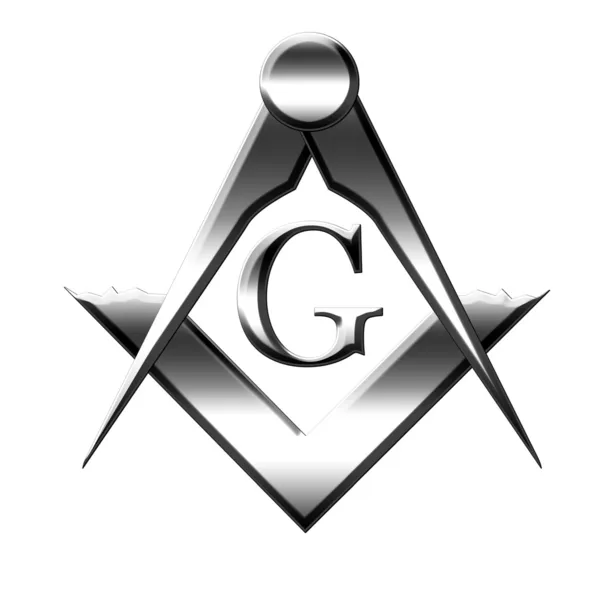 Silver freemason symbol — Stock Photo, Image