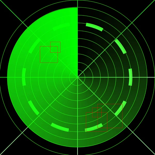 绿色雷达 — 图库照片
