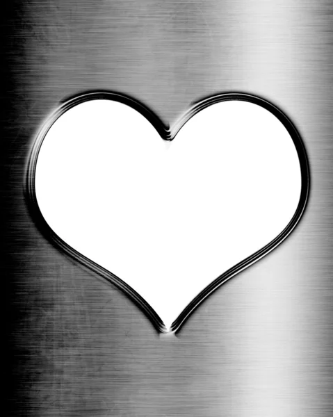 Coração metálico — Fotografia de Stock