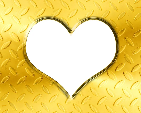 Coração dourado — Fotografia de Stock