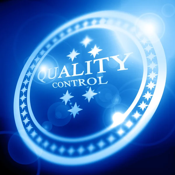Blå kvalitetskontroll stämpel — Stockfoto