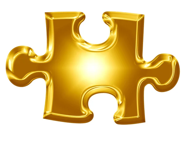 Pezzo puzzle oro — Foto Stock