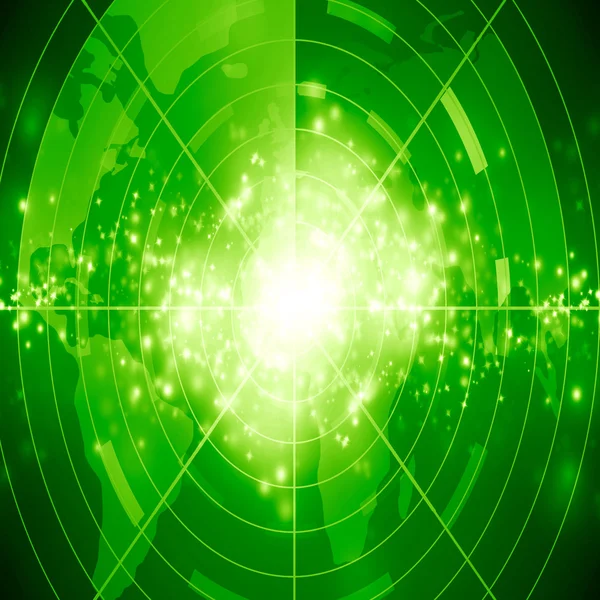 Green radar screen — Stock Photo, Image