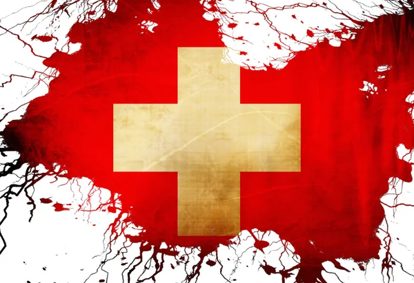 Szwajcarska flaga — Zdjęcie stockowe