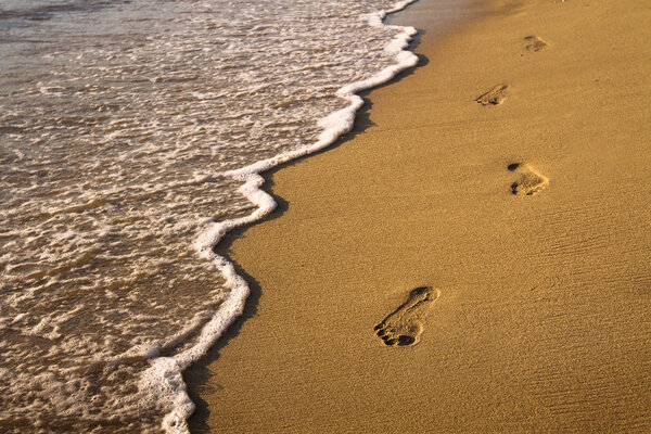 Footprint on the beach