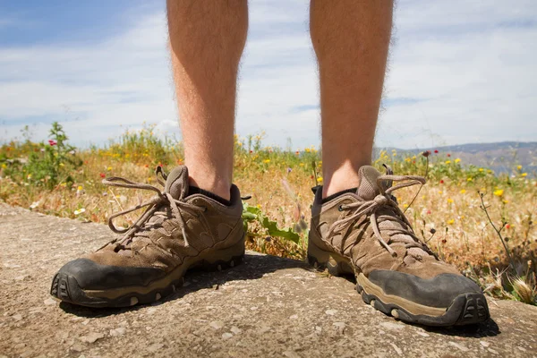 Legs of hiker — Stock Photo, Image
