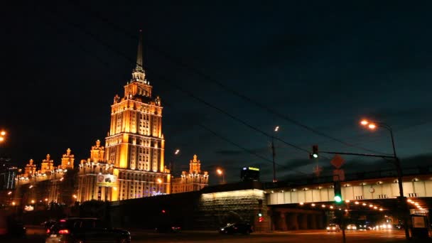 Night Moscow, il centro della città — Video Stock