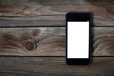 siyah akıllı telefon ile izole perde