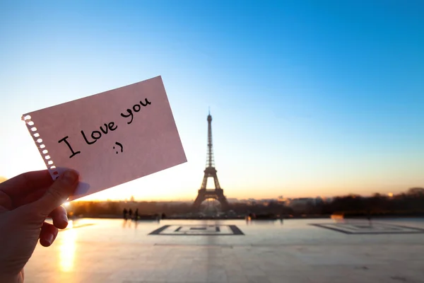 Kocham cię, Paryż — Zdjęcie stockowe