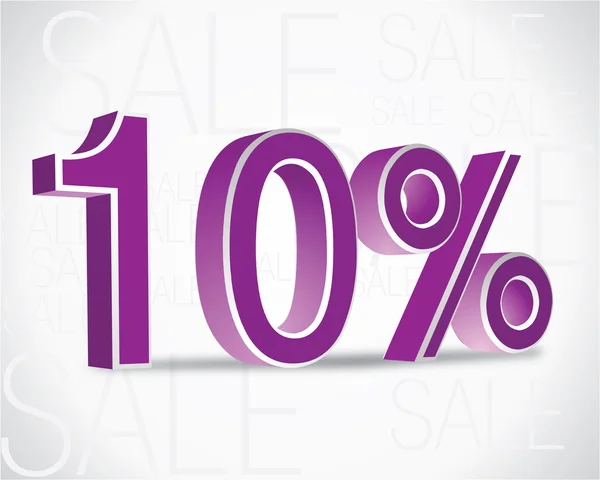 Vector 3D rendering of a 10 percent. Sale percents. Vector. — Stock Vector