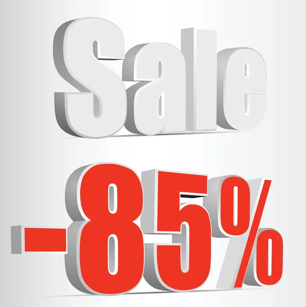 Vector 3D rendering of a 85 percent. Sale percents. Vector. red — Stock Vector