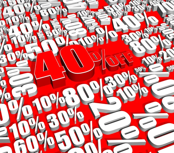 Verkauf um 40 Prozent reduziert — Stockfoto