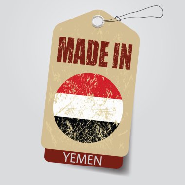 Yemen'de üretmiş. Etiket .
