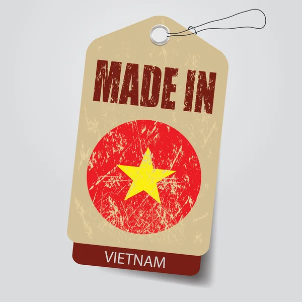 Vietnam'da üretilmiştir. Etiket . — Stok Vektör