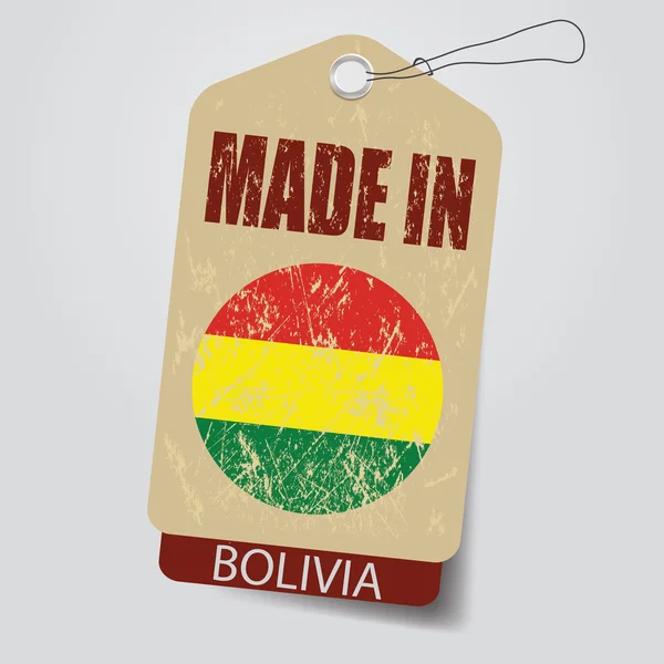 Φτιαγμένο στη Βολιβία. Ετικέτα . — Διανυσματικό Αρχείο