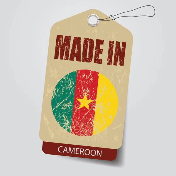 Feito em Camarões. Tag  . — Vetor de Stock