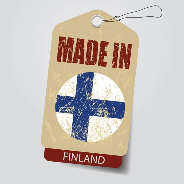 Fabricado en Finlandia. Etiqueta  . — Vector de stock