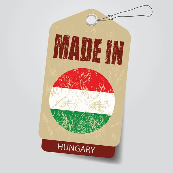 Feito na Hungria. Tag  . — Vetor de Stock