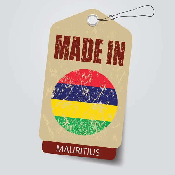 Gemaakt in Mauritius. Tag . — Stockvector