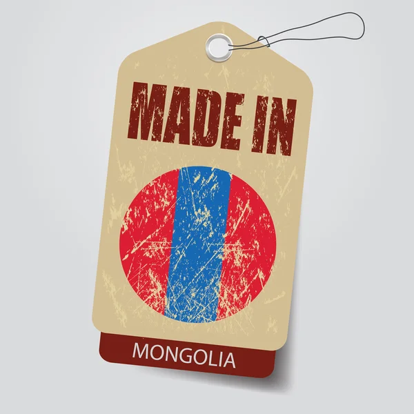 Made in Mongolia . Tag . — Stock Vector