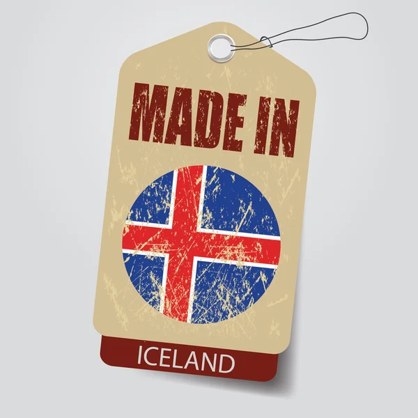 Hecho en Islandia. Etiqueta  . — Archivo Imágenes Vectoriales