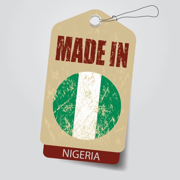 Made in Nigeria . Tag . — Stock Vector