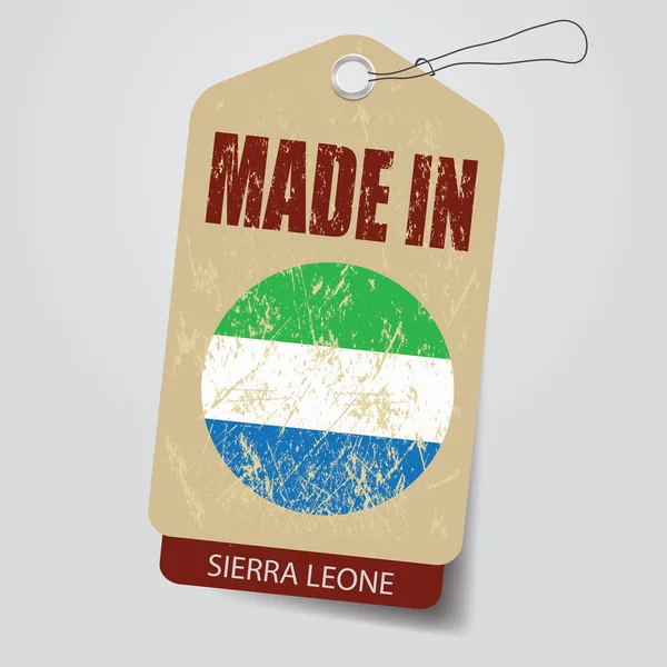 Made in Sierra Leone . Tag . — Stock Vector